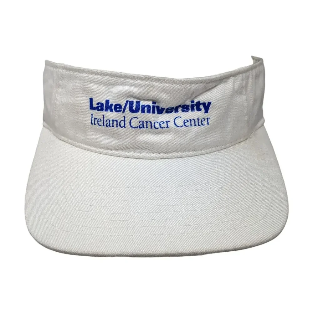 Lake/University Ireland Cancer Center Sun Visor Cap White OS Adjustable Nissun